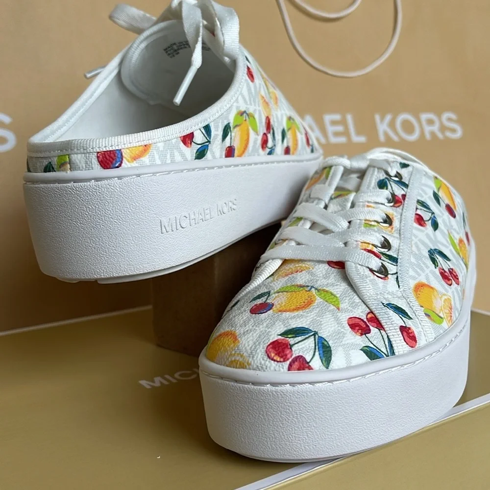 Michael Kors POPPY SLIDE SNEAKERS 
FRUIT PAINT MK SIG SM
49T4POFP1Q Platforms - Picture 11 of 16